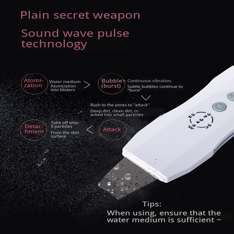 Ultrasonic Vibration Face Care Tools Negative Ion Face Beauty Device Remove Blackheads Skin Scrubber Cleansing Massage Machine