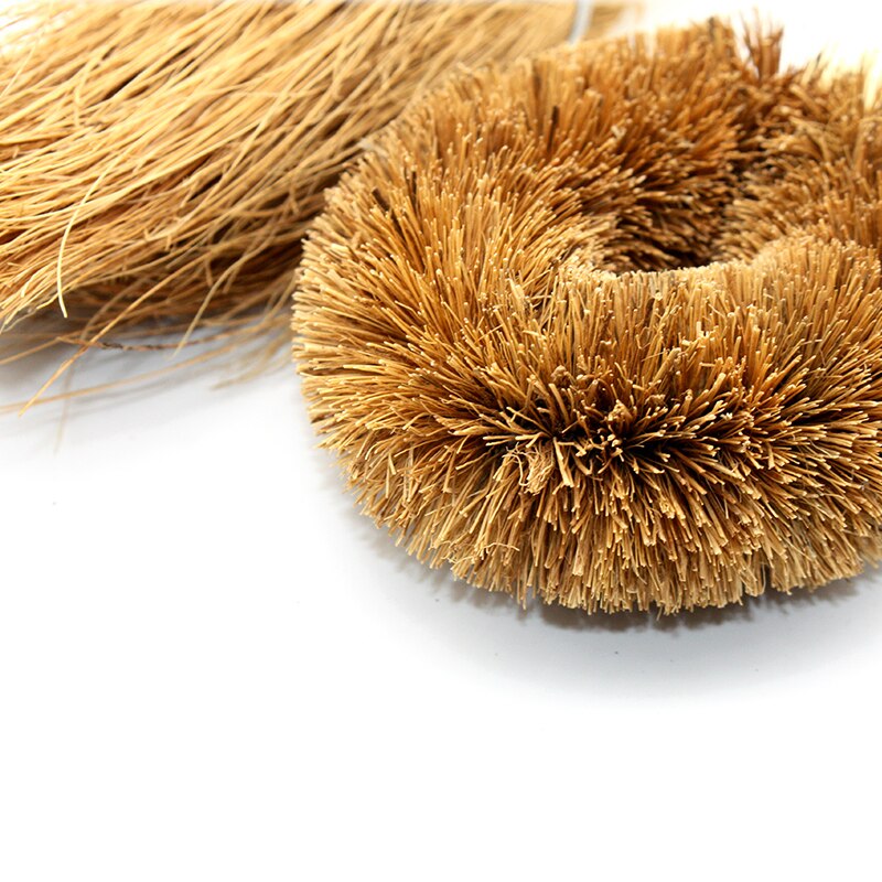 Natuurlijke kokosnoot bruin non-stick olie lange handvat pot borstel Schotel wassen olie reinigingsborstel Kan hangen soort borstel keuken Gereedschap