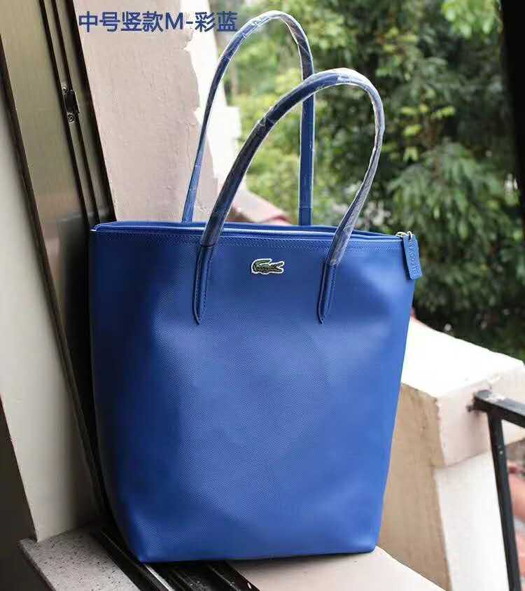 French vertical medium crocodile female bag shoulder handbag mommy large capacity shopping bag: Color blue