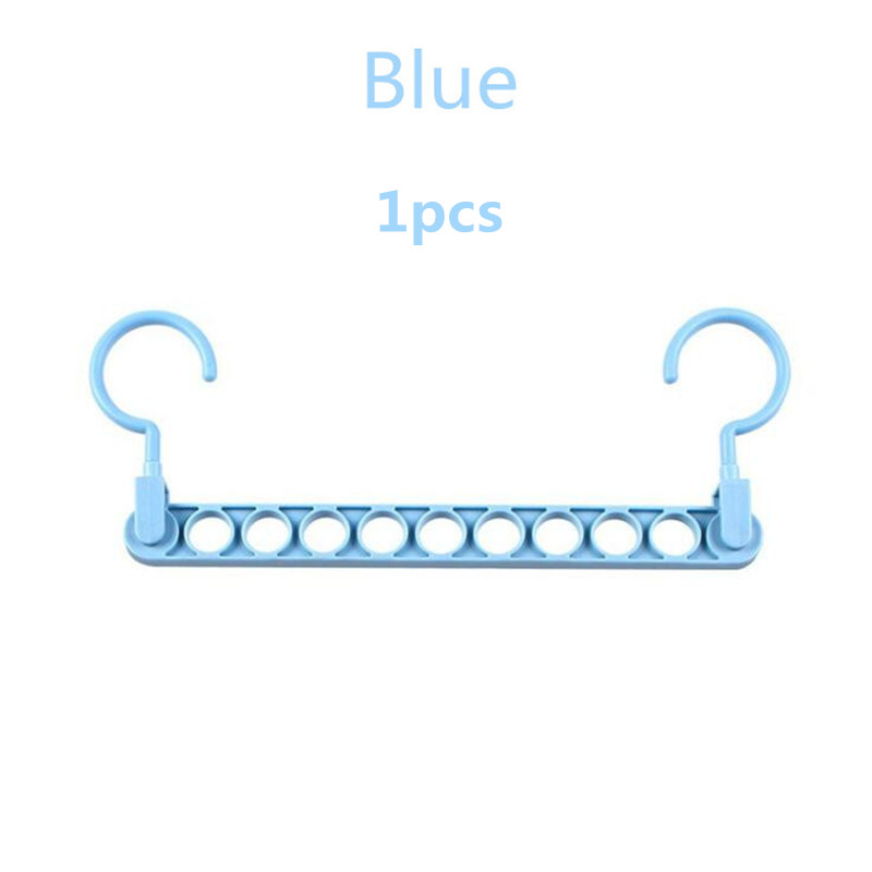 Magic 9-hole Support Circle Clothes Hanger Clothes Drying Rack Multifunction Plastic clothes rack Home Storage folding Hangers: blue Style 3