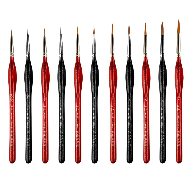 1 conjunto vermelho/preto multiuso de madeira pintura a óleo canetas números pincéis esboço caneta pintura suprimentos acessórios artísticos