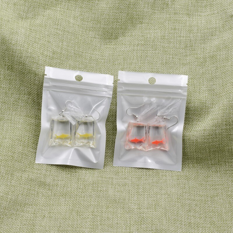 Kreative transparent Koi Fisch goldfisch Wasser Tasche Ohrringe für Frauen Mädchen Niedliche Kleine Goldfisch Baumeln Earing Schmuck Zubehör