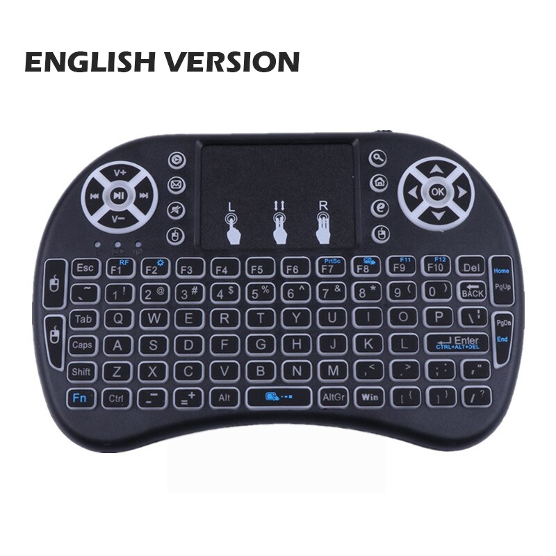Mecool Luft maus Tastatur fernbedienung i8 hinterleuchtet Mini Englisch Touchpad Mini Drahtlose Tastaturen für Clever Android TV Kasten