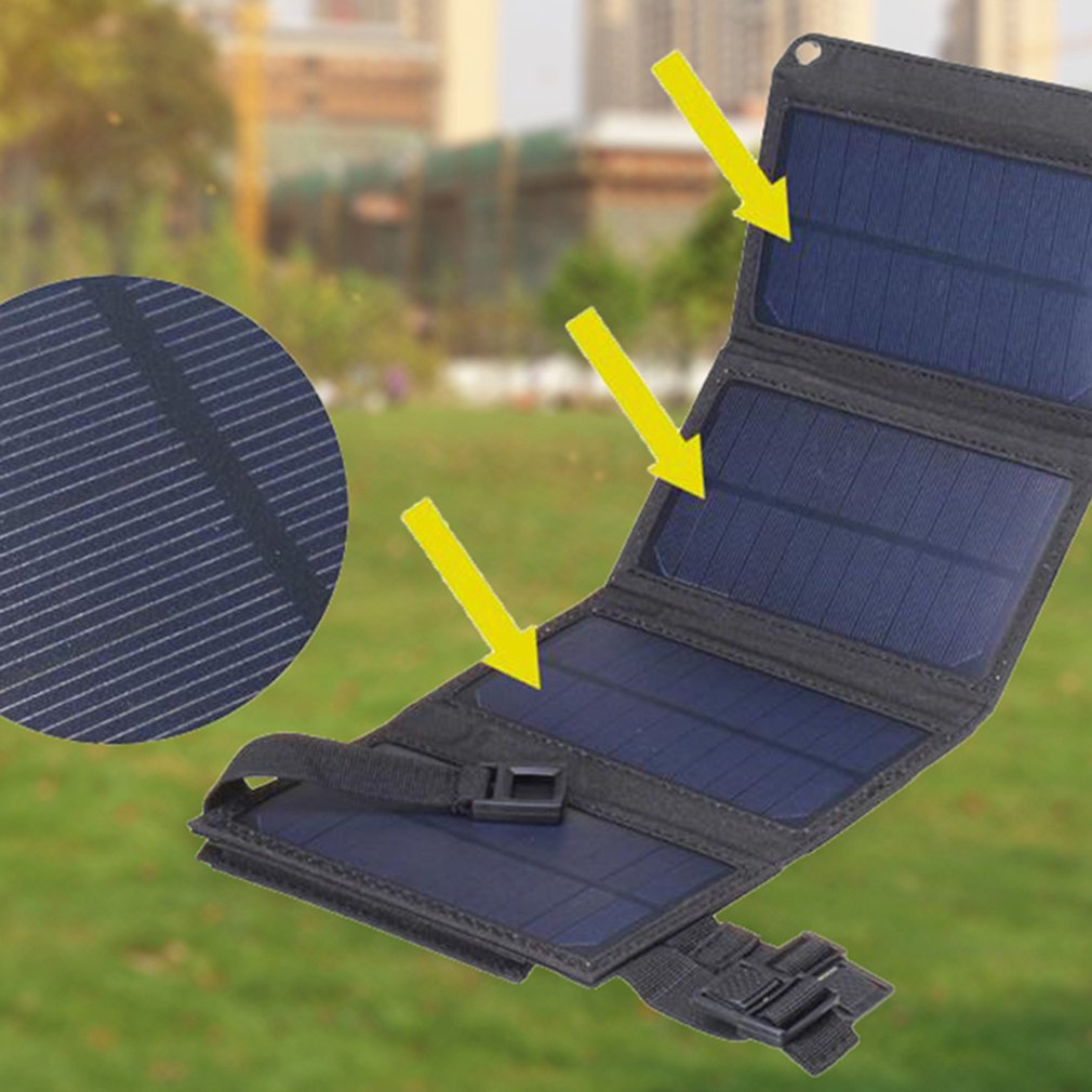 Mini Folding 4 Solar Panel 10W Sunpower Solar Celles Universal Phones Power Bank Charger Outdoor External Power Source