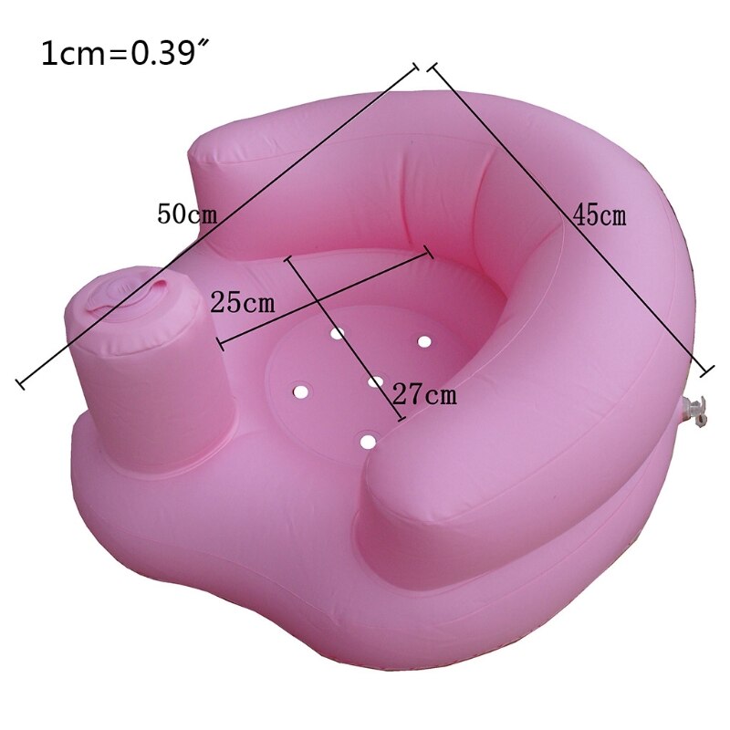 Portable Baby Learning Seat Inflatable Bath Chair PVC Sofa Shower Stool for Play P31B