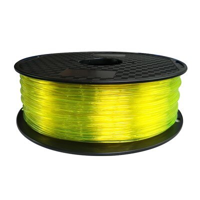 3D Printer Filament 1.75mm 250G TPU 3D Plastic Printing Filament Flexible Filament Printing Materials Gray Black Red Color: Transparent Yellow