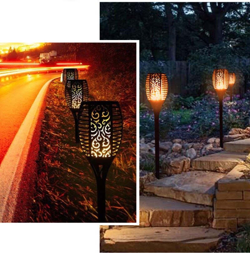12/96 LED Lustige Solar- Taschenlampe Lichter Flackern Beleuchtung Flamme Garten Lampe Straße Lampe Wasserdichte Hohe Energie Mit Licht Pol