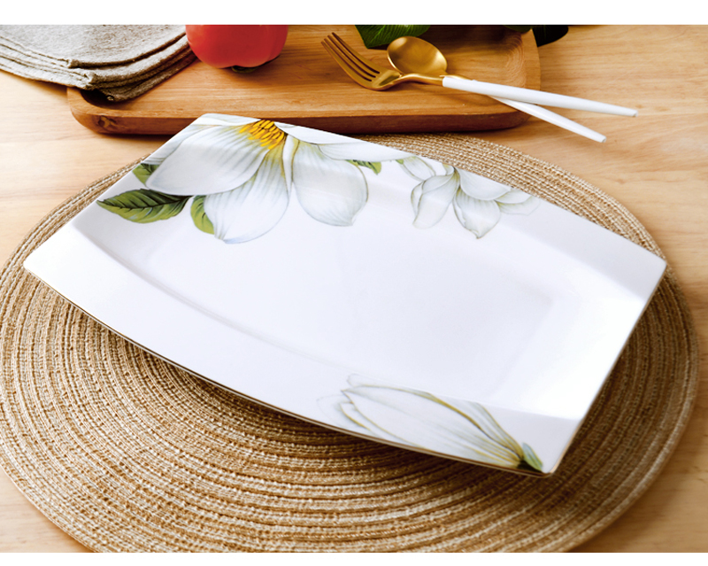 12 Inch, Fijne Bone China Vis Schotel, Loral Porselein Voedsel Platen Voor Diner Serveren, buffet Vis Plaat, Keramische Serveerschaal