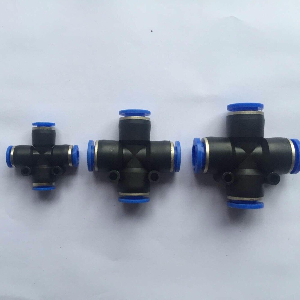 10Pcs 4mm 6mm 8mm 10mm 12mm Cross Pneumatic Joint Connector PBT Push-in fittings Union Quick Swapping Connector