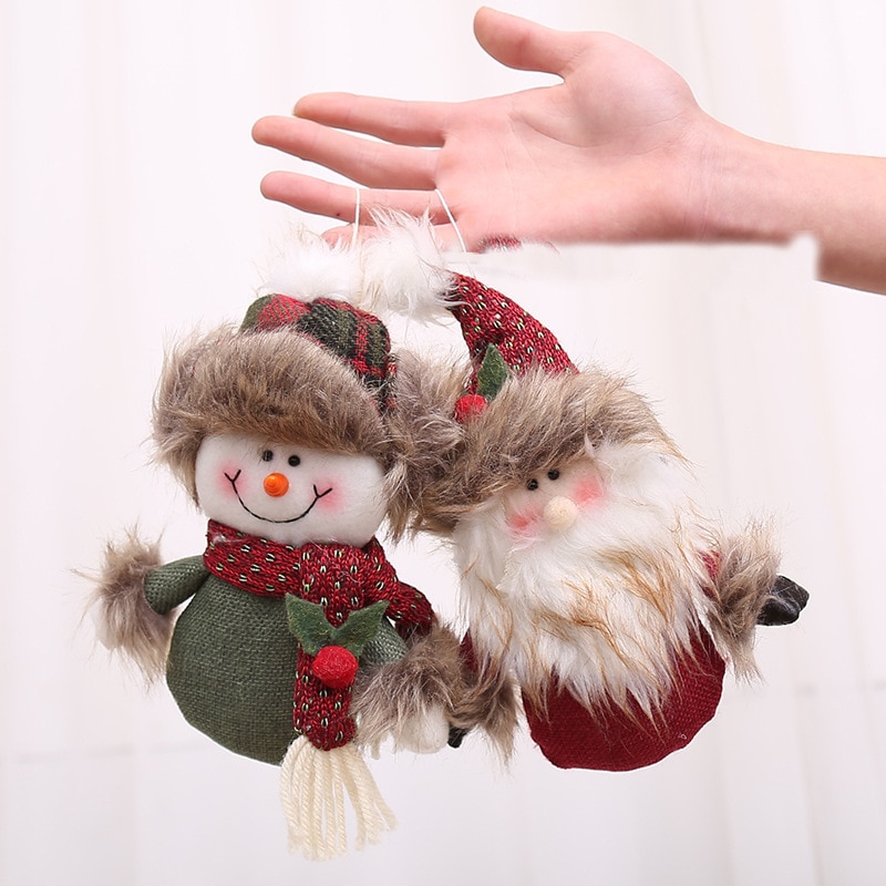 Julemanden snemand dukke juletræ hængende vedhæng ornament plys legetøjsdekoration til hjem xmas hjemmefest år 1 stk