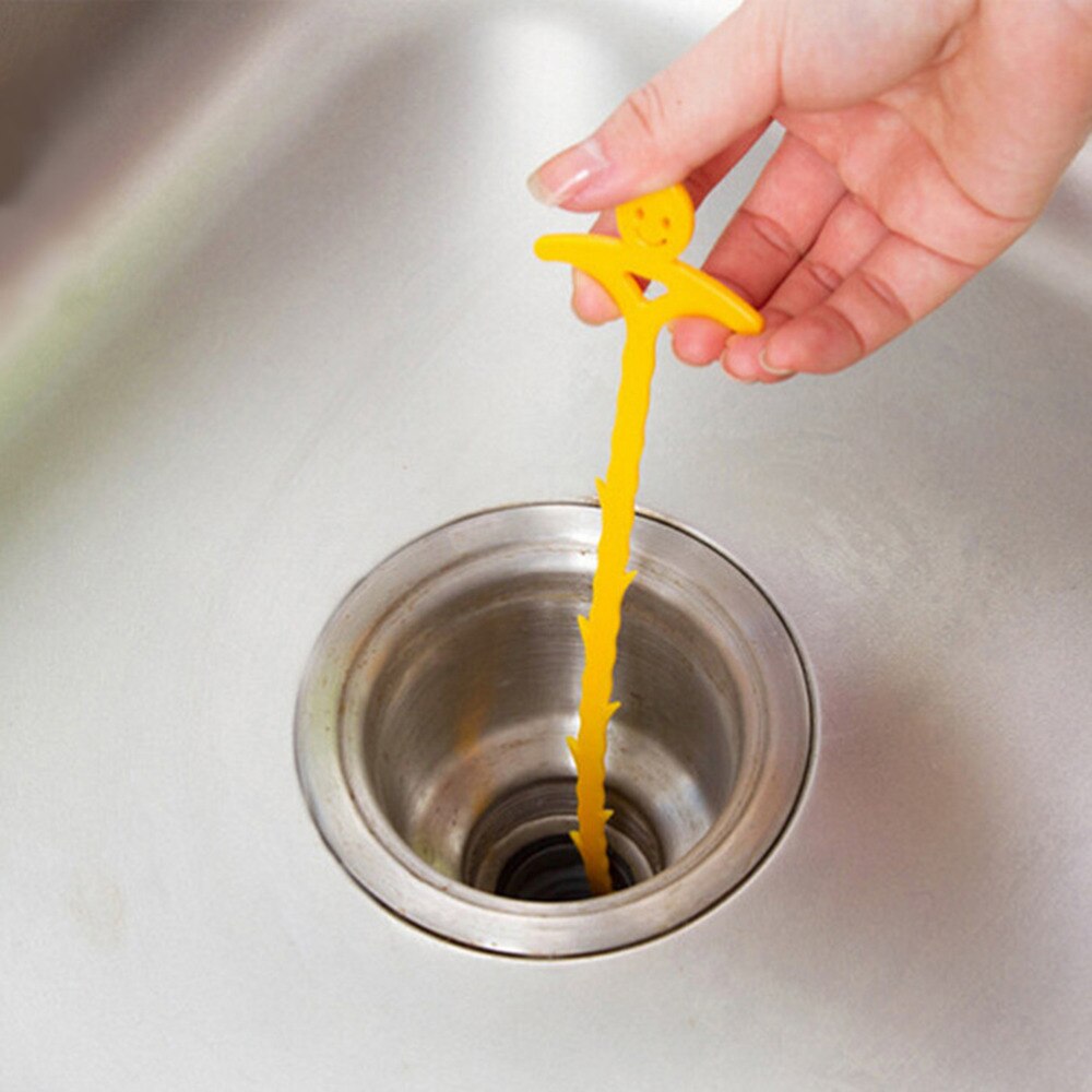 1pc cuisine salle de bain évier tuyau drain nettoyant enlèvement douche toilette égout bouchon cheveux longue ligne serpent plastique crochet couleur aléatoire