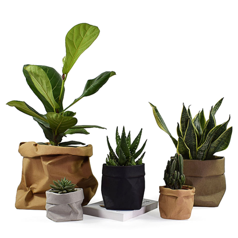 Waschbar Kraft Papier Tasche Anlage Blumen Topf Multifunktions Hause Lagerung Tasche Wiederverwendung Kunst Vase Topf Reusable Für Wohnkultur