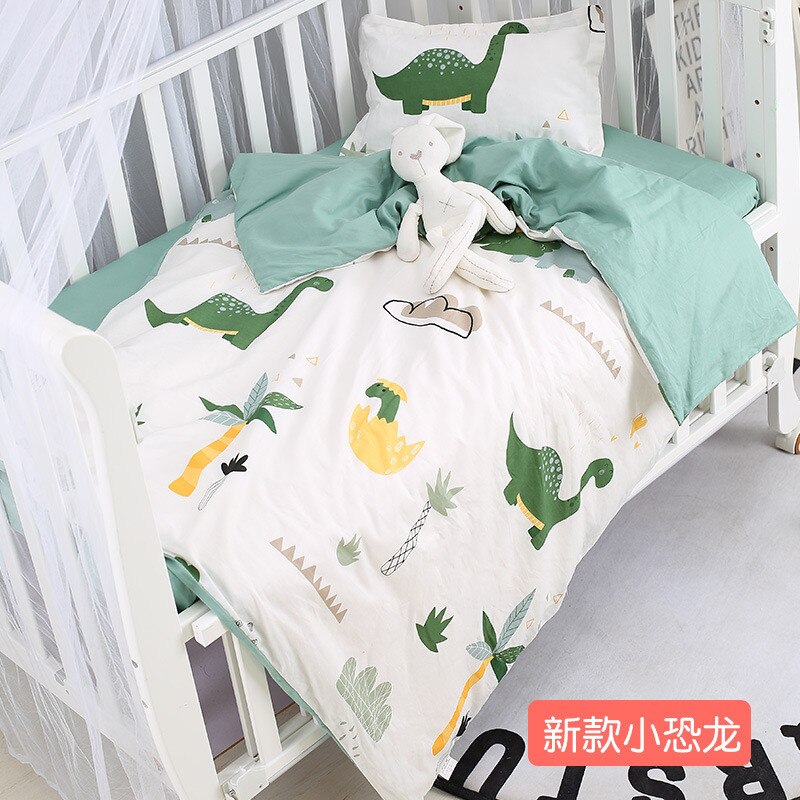 3 stk / sæt univers plads mønster krybbe sengetøj sæt bomuld baby sengetøj inkluderer pudebetræk lagen dynetæppe uden fyldstof: Xiao kong lang