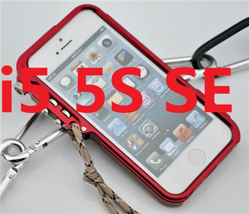 De lujo de gatillo de parachoques de Metal funda para iPhone 6x6 S 6 6 S 7 7 Plus 5 5S SE 4 4S de aluminio funda para el iPhone 7 caso: Red for I5 5S SE