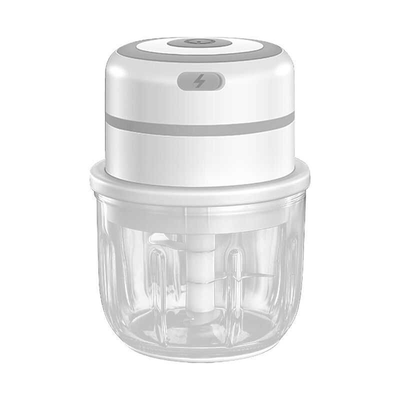 300ml Wireless Portable Electric Garlic Masher Vegetable Meat Grinder Fresh Chili Chopper Charging Mini Durable Kitchen Tool: 300ml White