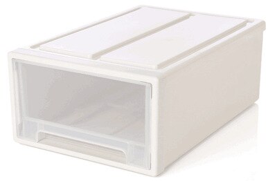 Grote kledingdoos, milieuvriendelijke, dikke plastic opbergdoos, multifunctionele lade, ondergoed, bh, sok, stropdas, make-up organizer: 8l / Wit