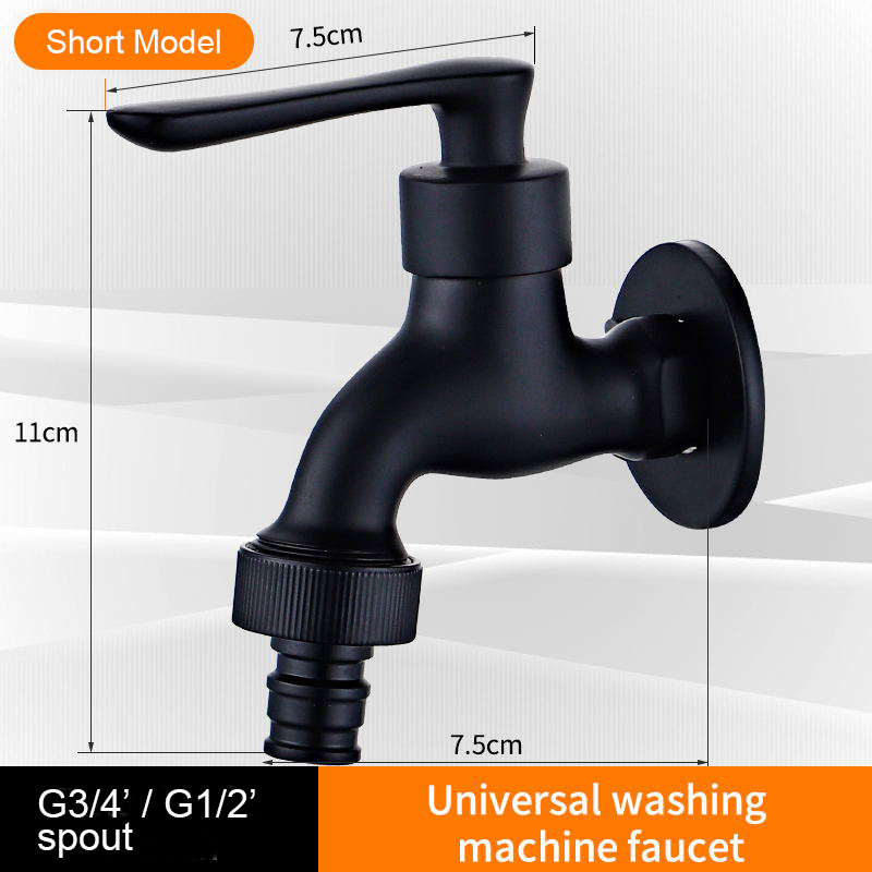 Black Bibcock Brass Faucet Outdoor Garden Taps for Washing Machine Laundry Cleaning Toilet Mop Faucet WB8511: Yellow