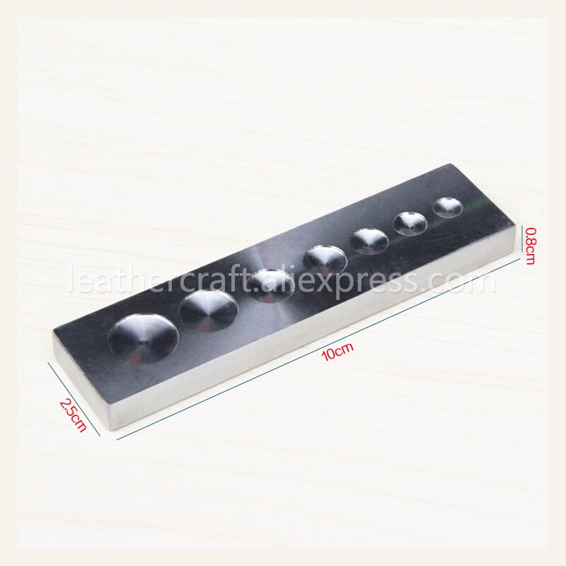 1piece Stainless Steel 7 in One Bottom Plate Poppers Snap Button Rivets Setter Punch Die Base Leather Craft DIY Hand Tool