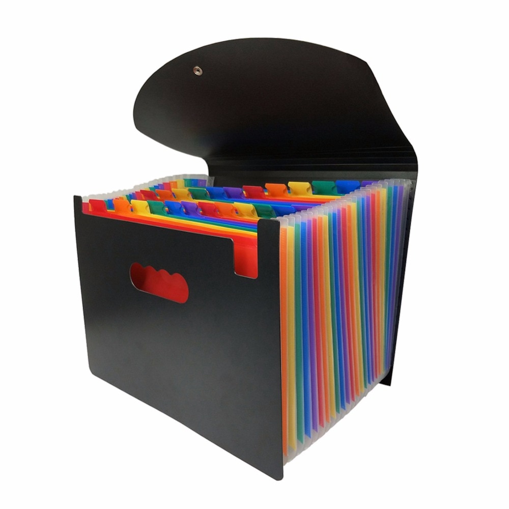 12/24 Pockets Expanding File Folder A4 Organizer Portable Business File Office Supplies Document Holder Carpeta Archivador