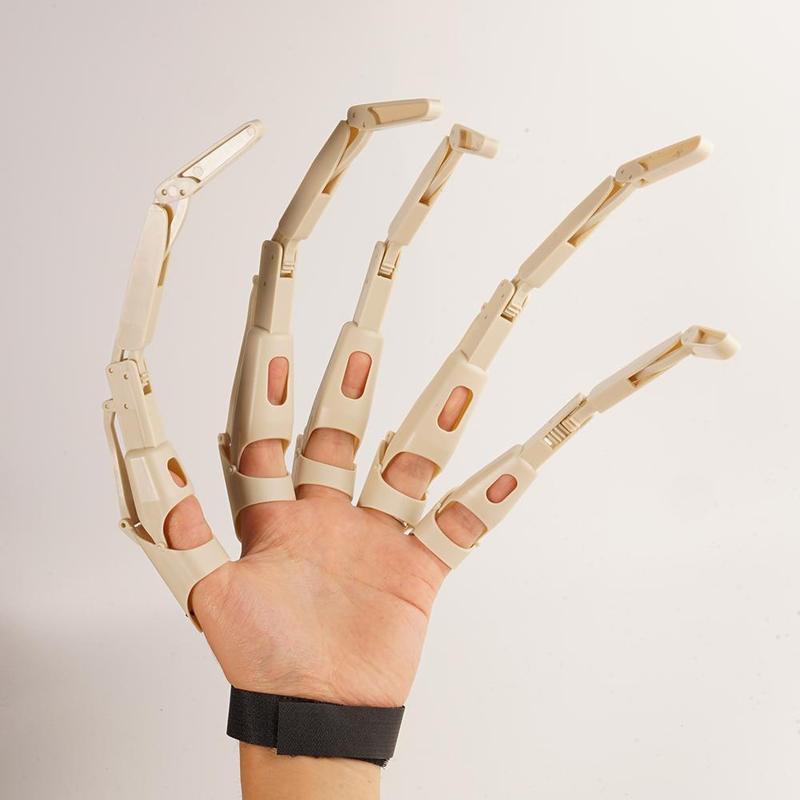 Halloween Articulated Fingers 3D Printed Articulated Finger Extensions Cosplay Props Horror Ghost Claw Props Movable Finger: white left hand