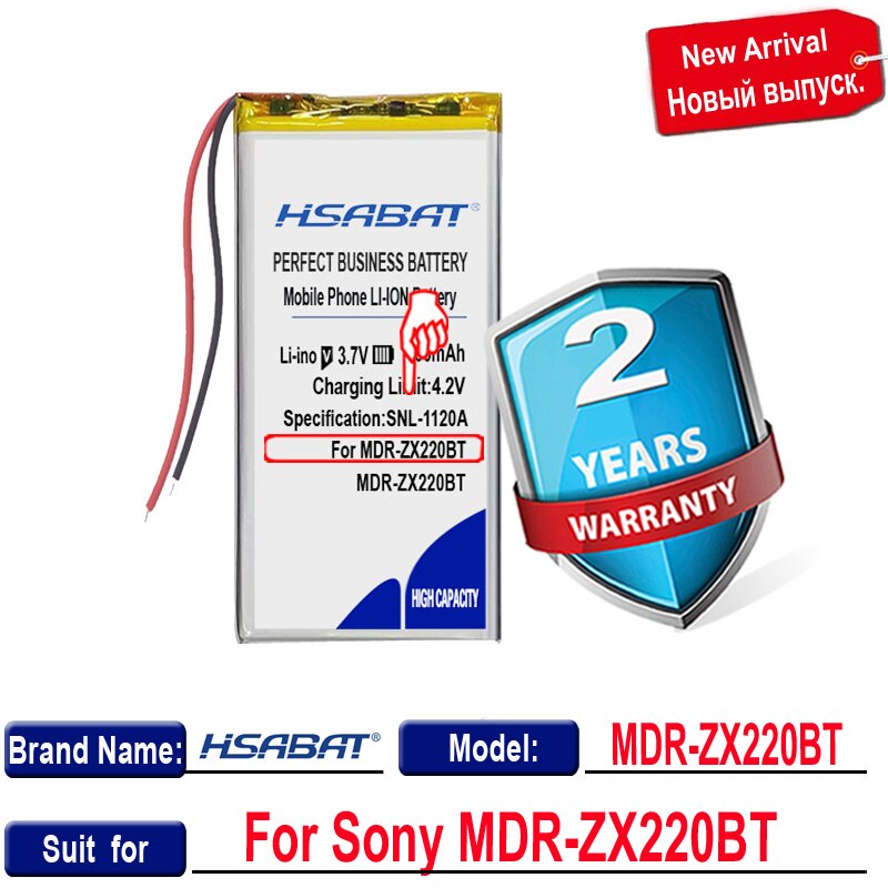 HSABAT-Batería de 300mAh, para auriculares Sony MDR-ZX220BT