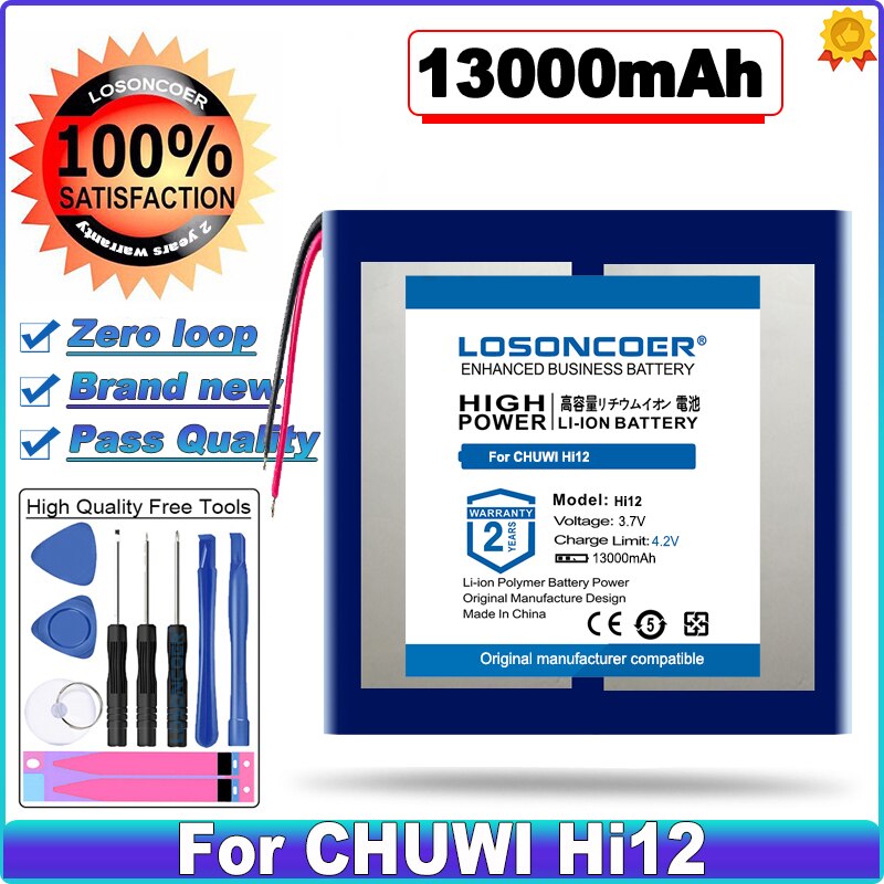 LOSONCOER – batterie haute capacité Hi12 13000mAh, pour tablette CHUWI Hi12 Dual Sys PC CWI527 CW1527