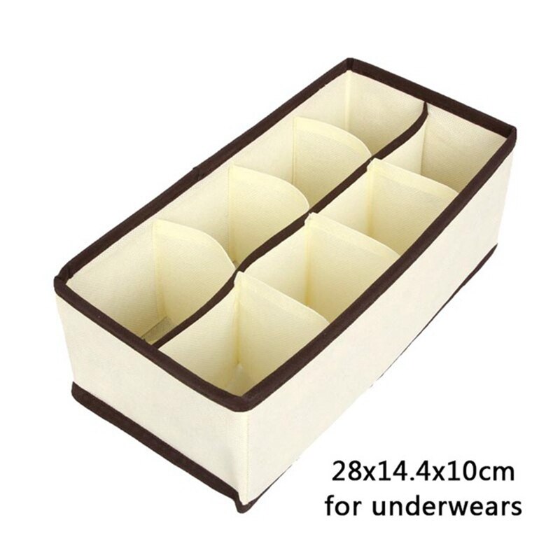 4pcs/Set Underwear Bra Organizer Storage Box 2 Colors Drawer Closet Organizers Boxes For Underwear Scarfs Socks Bra Multi Size: 8 grids