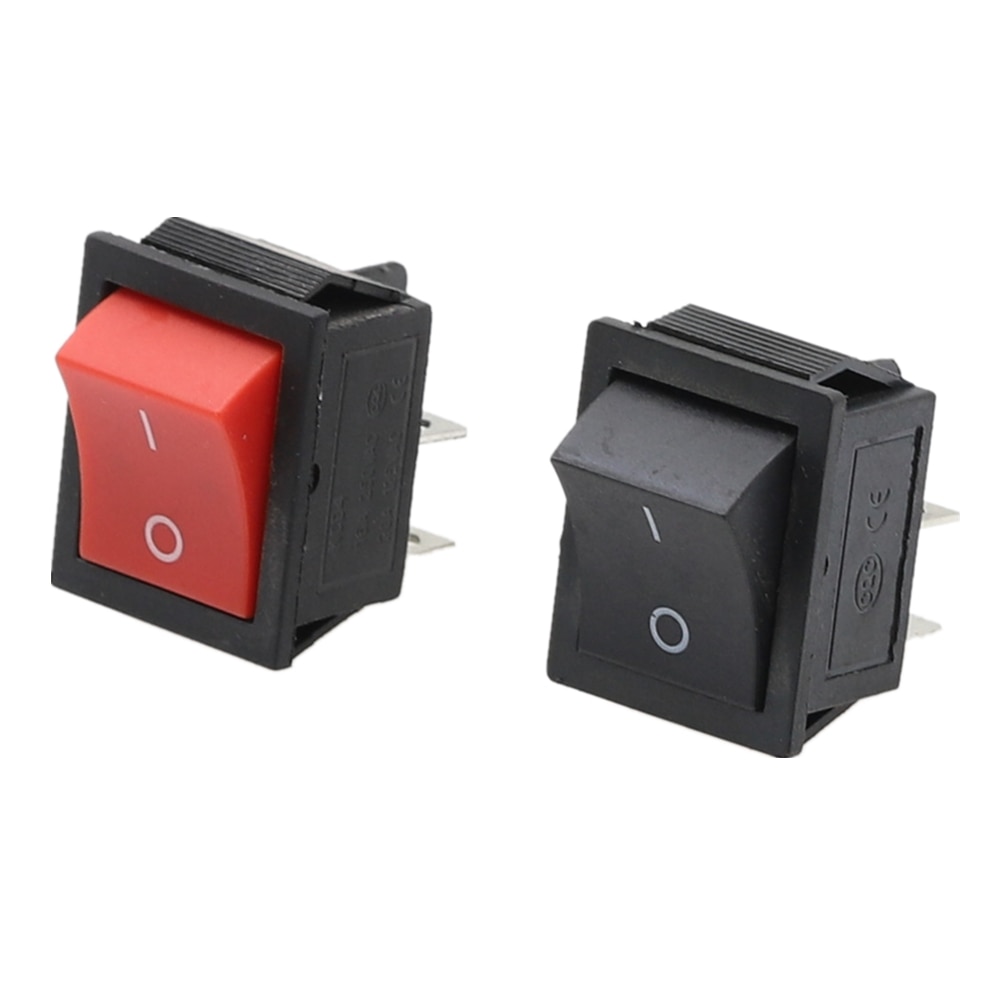 1PCS KCD4 Latching Rocker Switch Self-locking Power Switch DPST I/O 4 Pins 16A 250VAC 20A 125VAC Waterproof cap