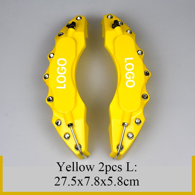 2 Stuks S/M/L Size 3D Abs Auto Remklauw Cover Remschijf Shell Voor Verna Celesta elantra Mistra Sonata Ix25 Ix25 Tucson Santafe: Yellow 2Pcs L