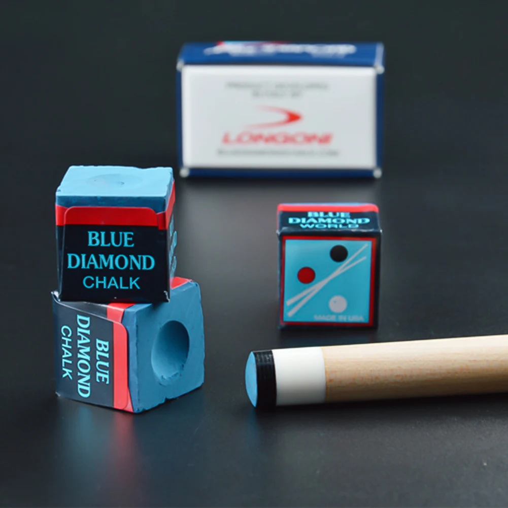 2Pcs Blue Diamond Blue Billiards Pool Snooker Cue Stick Chalks Billiard Accessories
