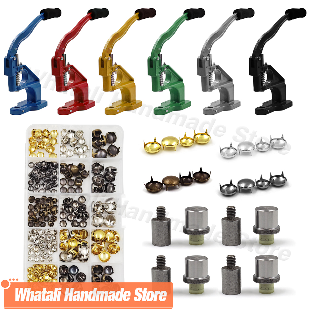 Moule en forme de dôme rond, Rivets, pointes, Kits de têtes de clous avec presse à main, Machine pour chaussures, sacs et vêtements, maroquinerie, 6/8/10/12mm