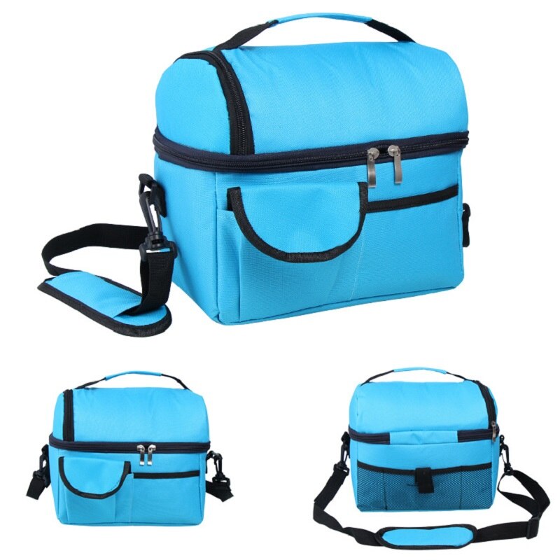 8L Geïsoleerde Lunchbox Tote Mannen Vrouwen Reizen Koud Voedsel Koeler Thermische Zak: Sky Blue