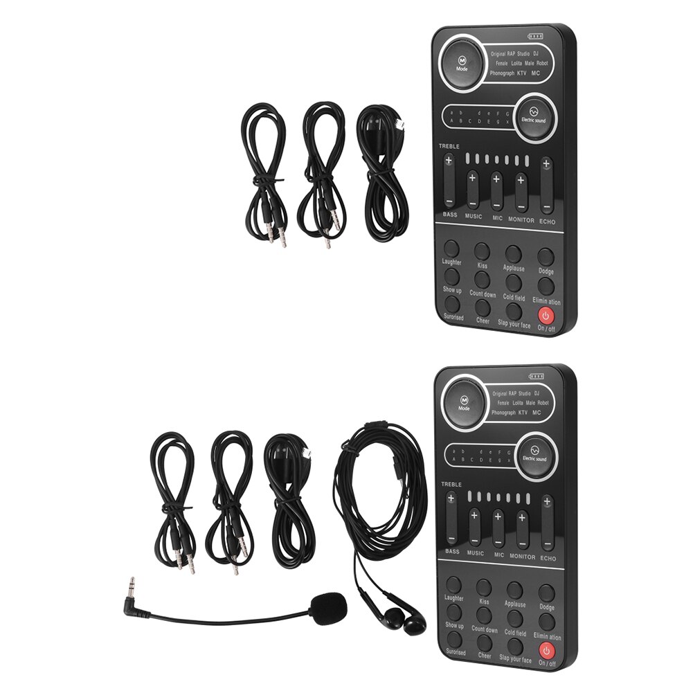 PC Tablet Speaker Sound Card Kit Portable Multiple Audio Effect Voice Changer Bluetooth-Compatible Live Sound Card