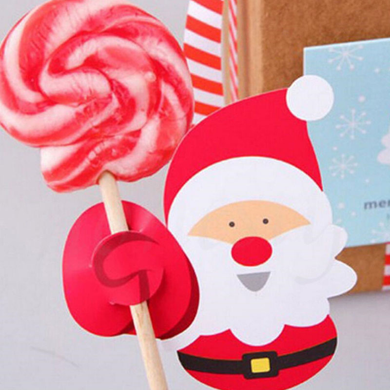 Party Favor Xmas Lolly Houder Zoete Holder Lollipop Stick Card Kerstman Pinguïn Verjaardag Decoratie Thuis