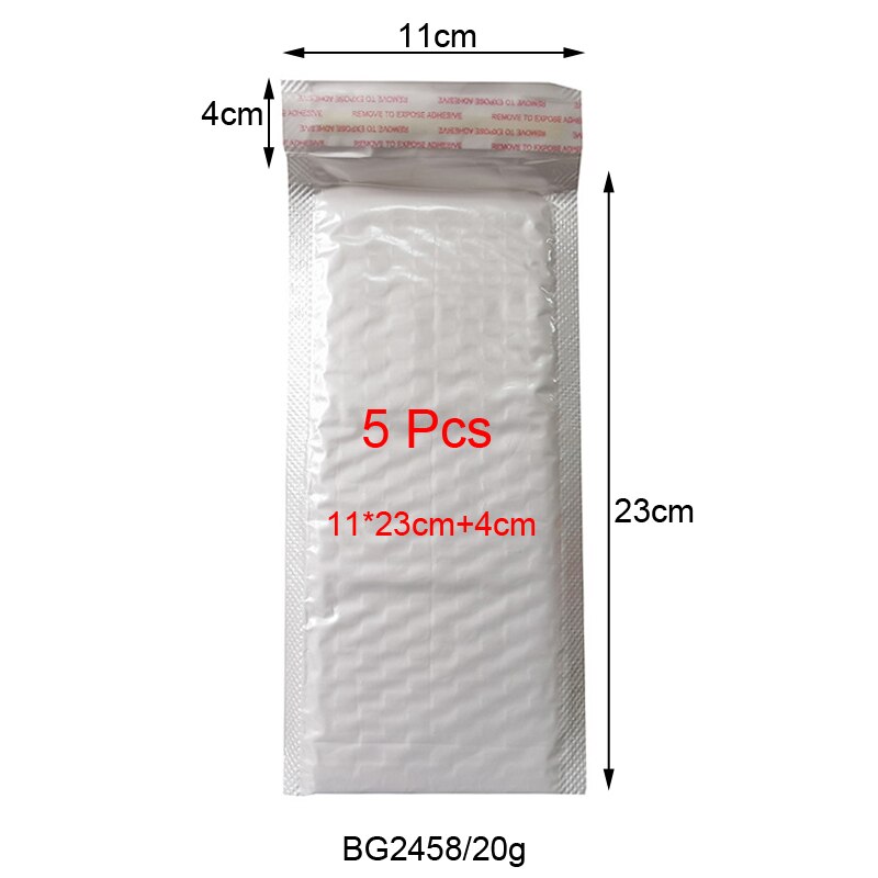 5 Stuks Van Verschillende Specificaties Witte Zak Schuim Envelop Foam Folie Kantoor Verpakking Envelop Vochtwerende Trillingen Tas: 5 Pcs 11x23cm