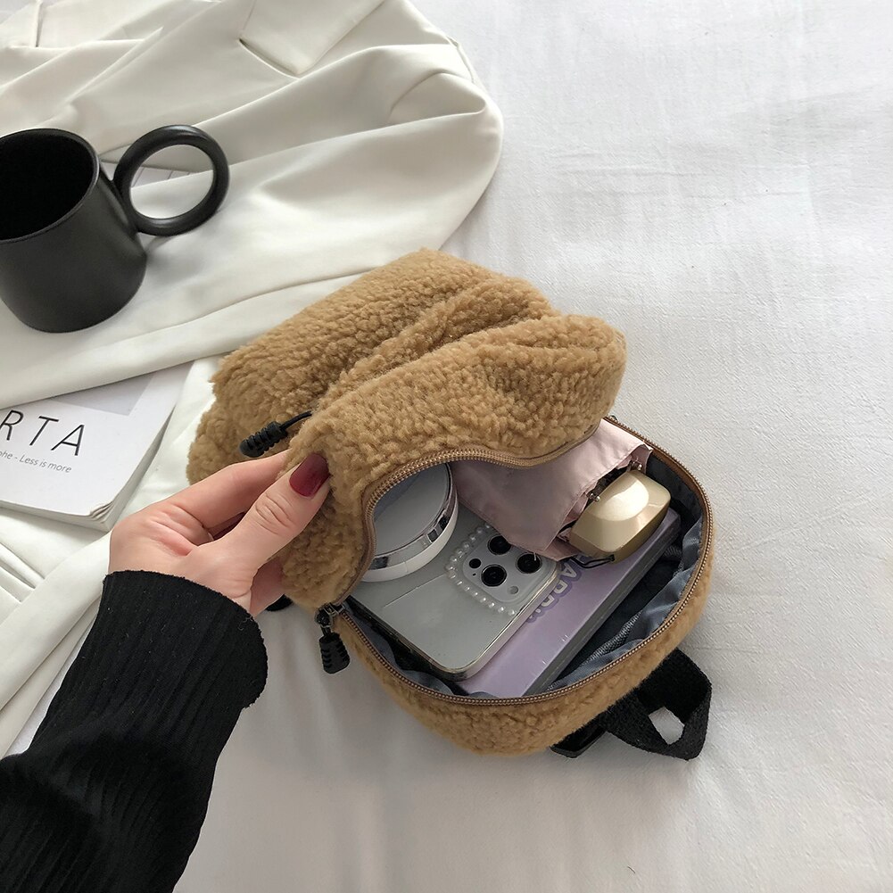 Leuke Oren Konijn Vrouwen Rugzak Casual Pluche School Schoudertas Dier Koe Zebra Patroon Reizen Rugzak Lady Meisjes Bagpack