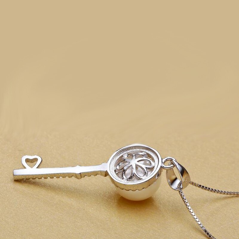 Mode sleutel parel hanger breken natuurlijke zoetwater parel sieraden 925 sterling zilver voor vrouwen huwelijkscadeau