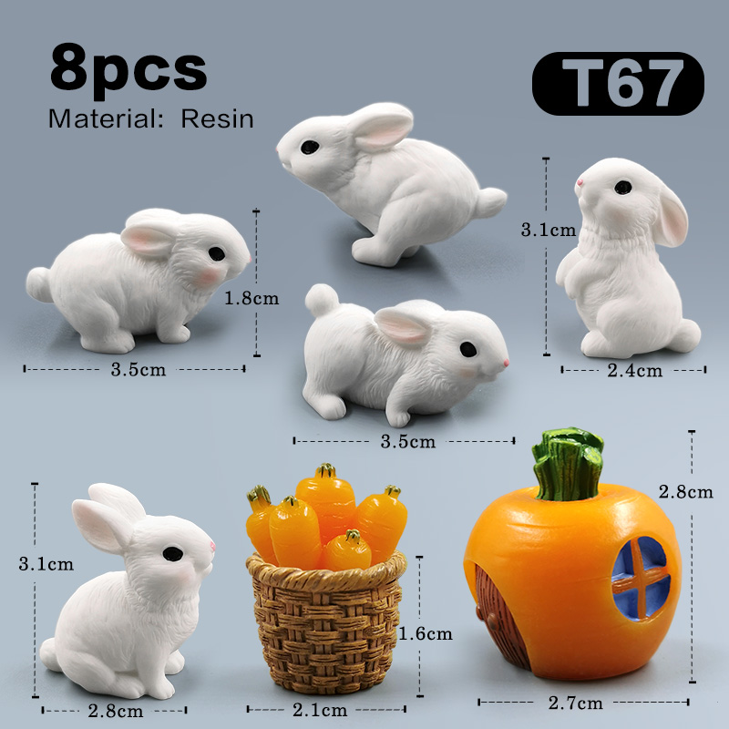 Easter Cute Rabbit Figurine Diy Landscape Home Kawaii Room Decor Miniature Fairy Garden Decoration Accessories Modern: Brown