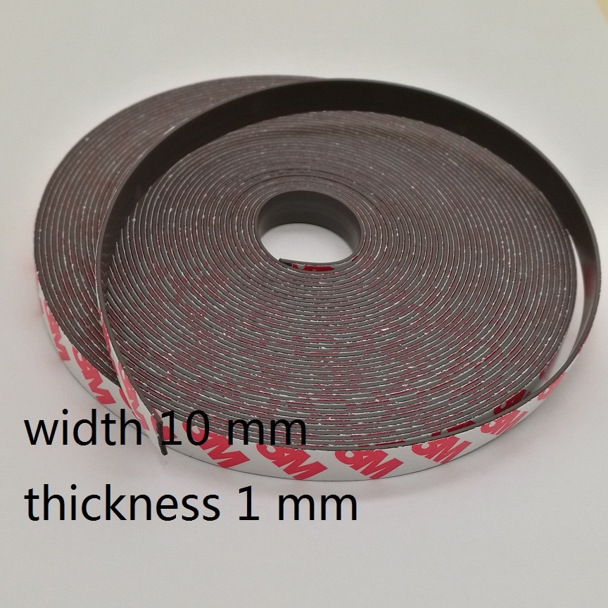 10 meter gummimagnet 10*1 mm självhäftande flexibel magnetremsa gummimagneter tejp bredd 10 mm tjocklek 1 mm 10 x 1 mm