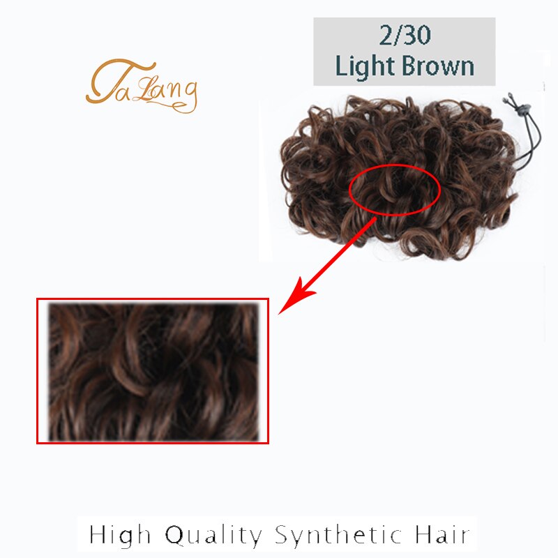 TALANG 2 Plastic Comb Clip In Curly Synthetic Hair Pieces Chignon Updo Cover Hairpiece Extension Hair Bun Hair Accessories: F6-71