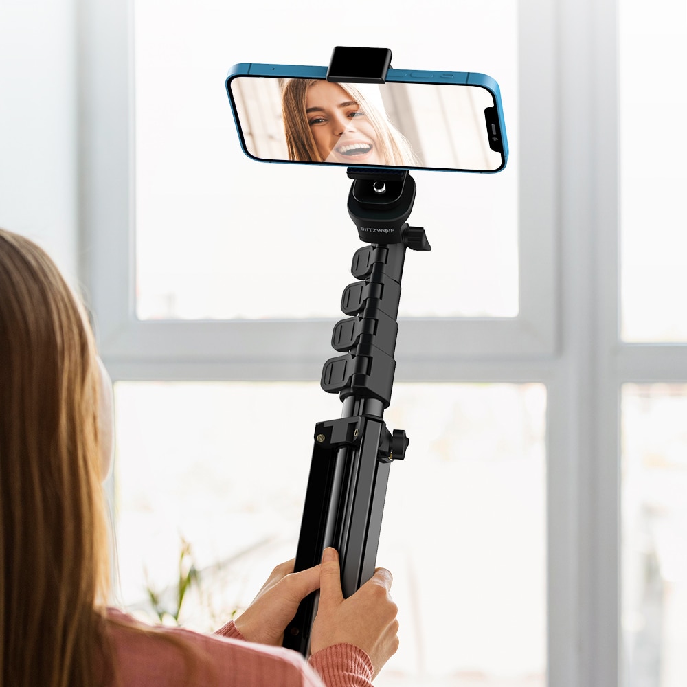 Blitzwolf BW-STB1 Stabiel Statief Selfie Stok Draadloze Afstandsbediening Sluiter Multi Hoek Professionele Draagbare Selfie Stick Voor Telefoons