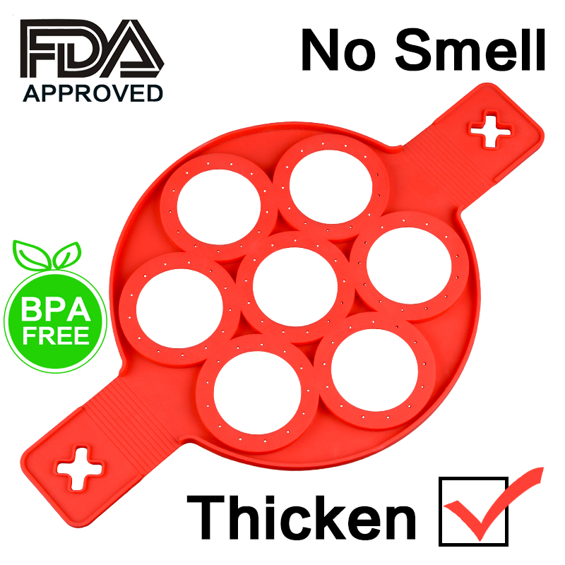 Nonstick Pancake Maker 4 Grids Siliconen Keuken Pancake Mold Ei Koken Tool Gebakken Ei Ring Maker
