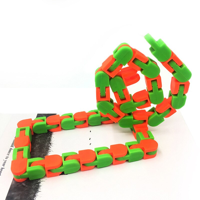 Wacky Tracks Bicycle Chain Track Puzzle Decompression Sensory Fidget Toys Rotate Chain 24 Section Educational Toys Random Color