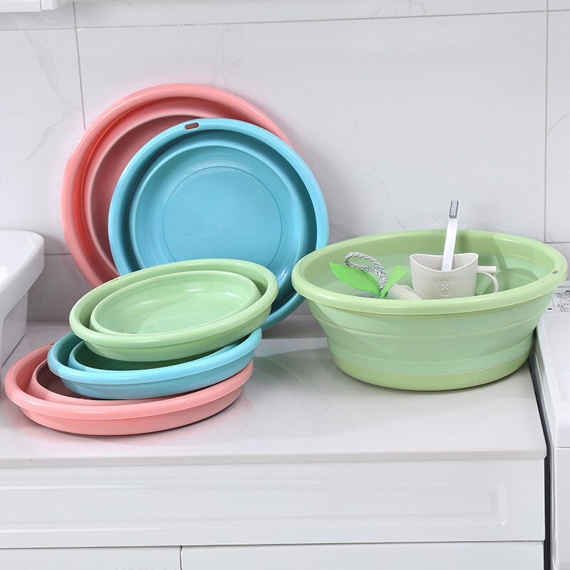 Folding Basin Kitchen Small Items Camping Supplies Housewares Household Cleaning Foldable Laundry Tub Bowl for Washing Durables