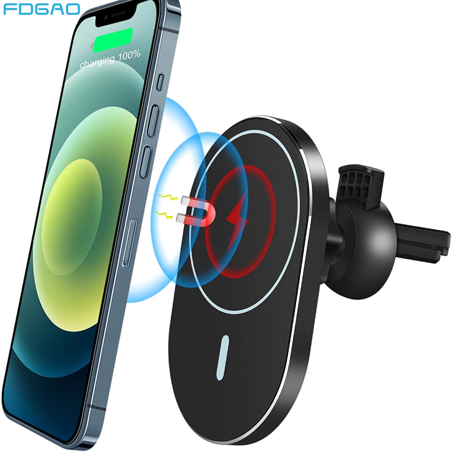 15W Schnelle Magnetische Drahtlose Auto Ladegerät Stehen für iPhone 12 Pro Max Mini Automatische Spann Air Vent Halterung Telefon lade Halter