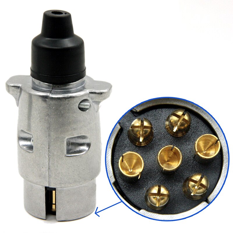 7 Pin Auto Stopcontact Ronde Mannelijke Metalen Adapter Voor Caravan Trailer Plug