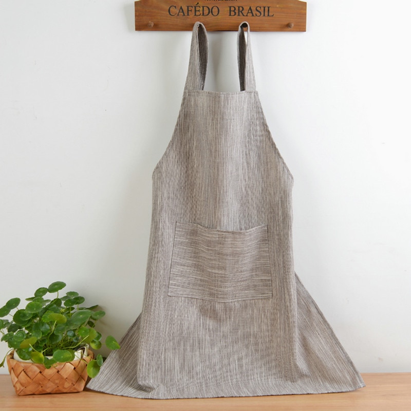 cotton linen Kitchen Apron For Cooking Baking Flower Shop work clean apron Women Smock Coffee shop