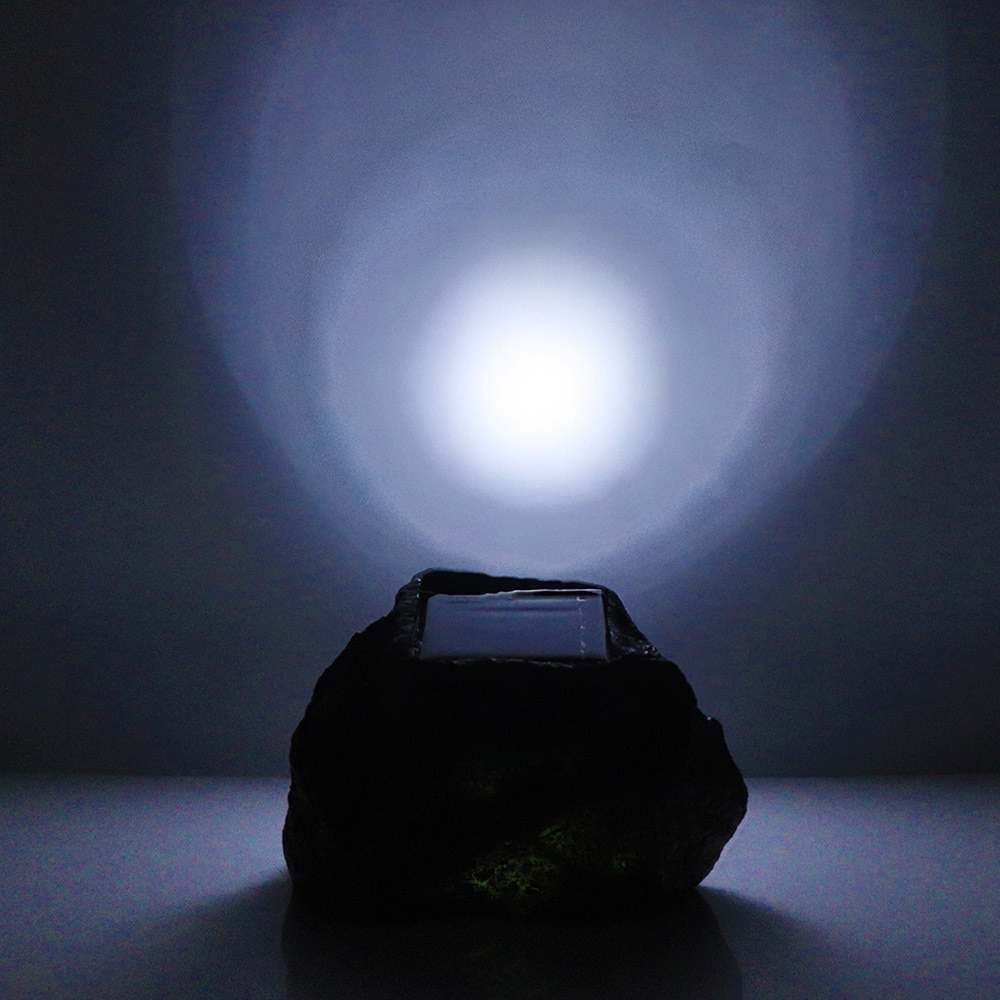 Kold hvid led harpiks rock sten solar lampe udendørs vandtæt landskab belysning sti græsplæne have dekoration lys