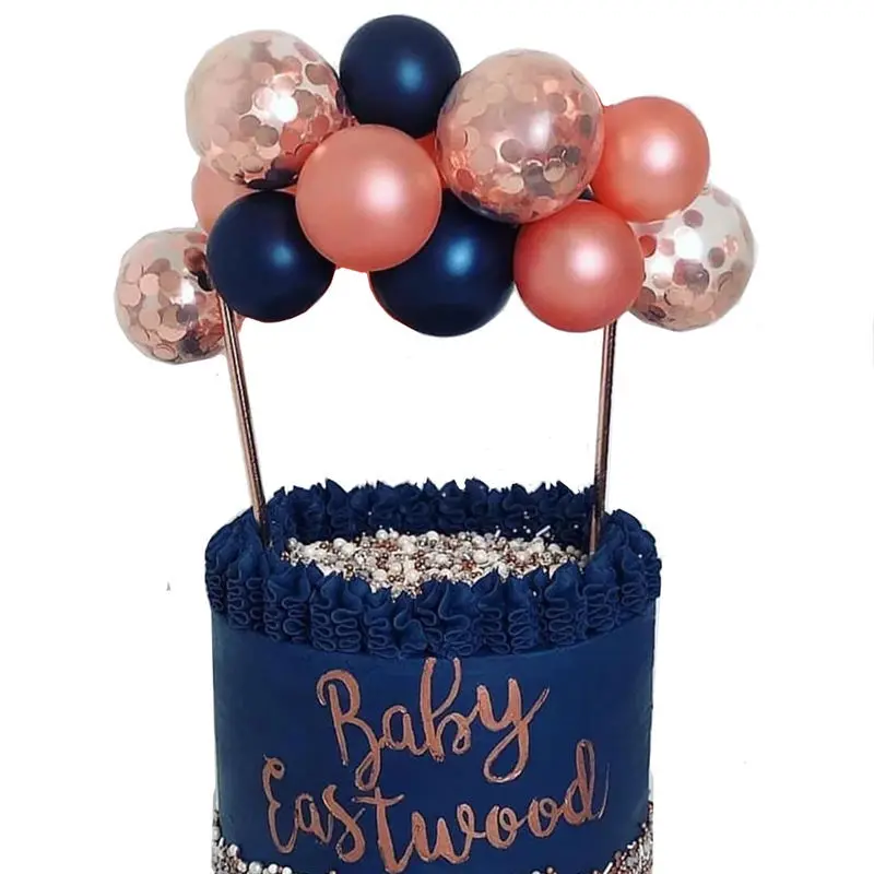 10 stks 5 Inch Ballon Cake Topper Metalen Confetti Ballen Cloud Vorm voor Verjaardag Baby Douche Bruiloft Decoratie DIY benodigdheden