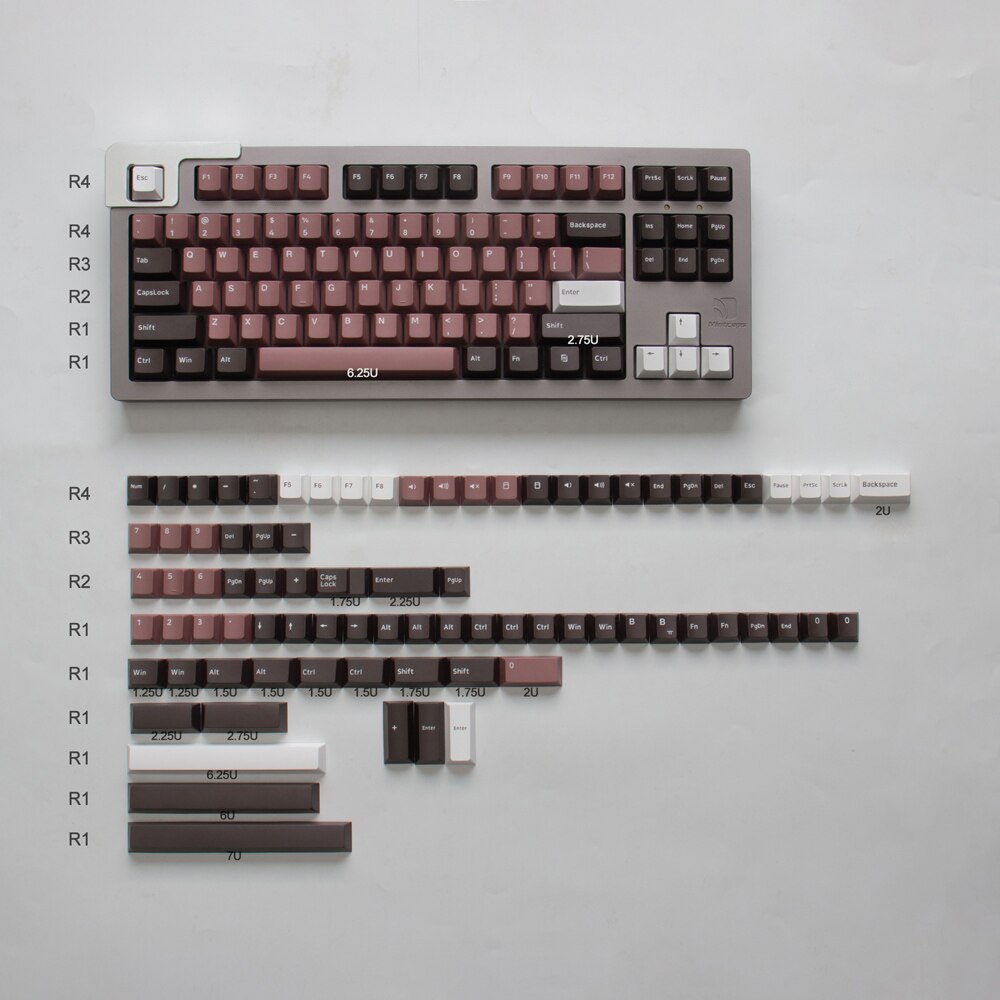 139 Keys PBT Keycap Copy GMK WOB/BOW Cherry Profile Double Shot Keycaps For GMMK iKBC Mechanical Gaming Keyboard: 168 Bingsu